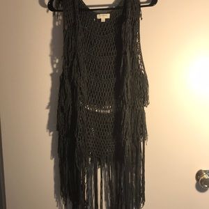 Fringe Grey Vest